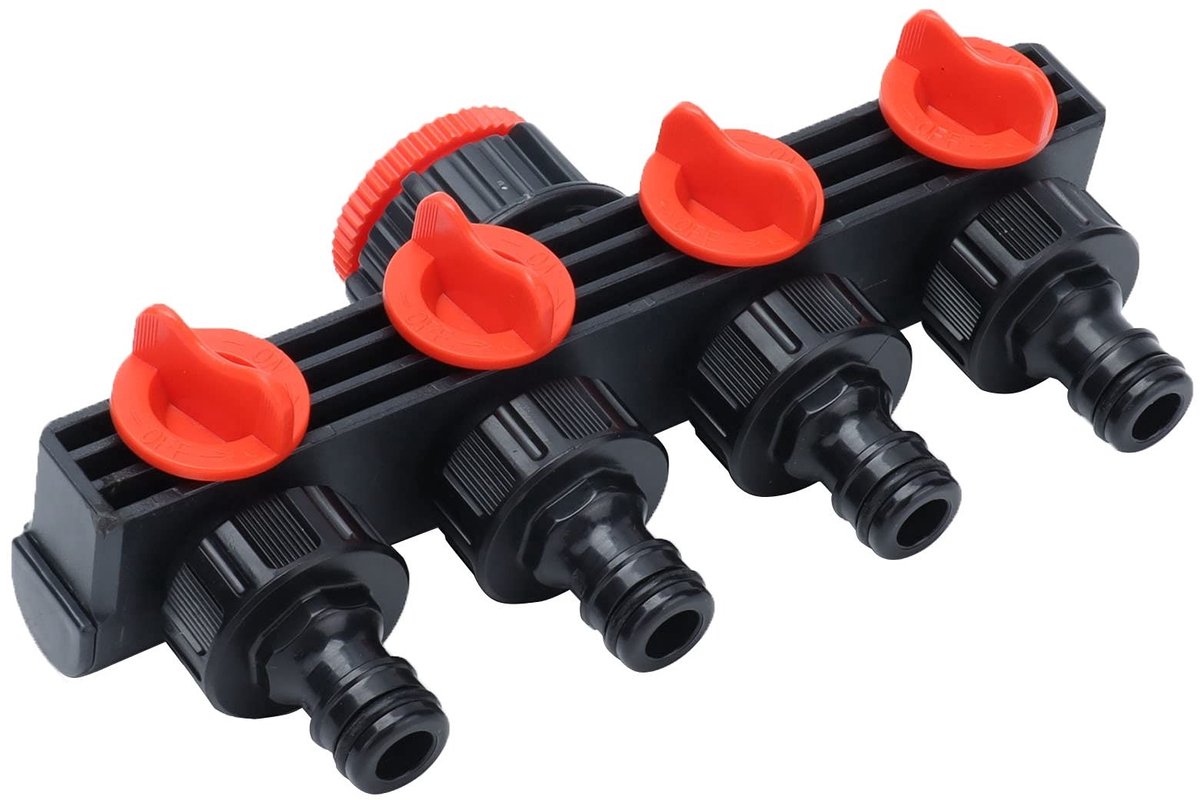 Store_7 - Slangaansluiting - Slangverdeler met 4 uitgangen - Duurzaam en corrosiebestendig - Irrigatieaccessoires - Tuinbenodigdheden - Geschikt vo...
