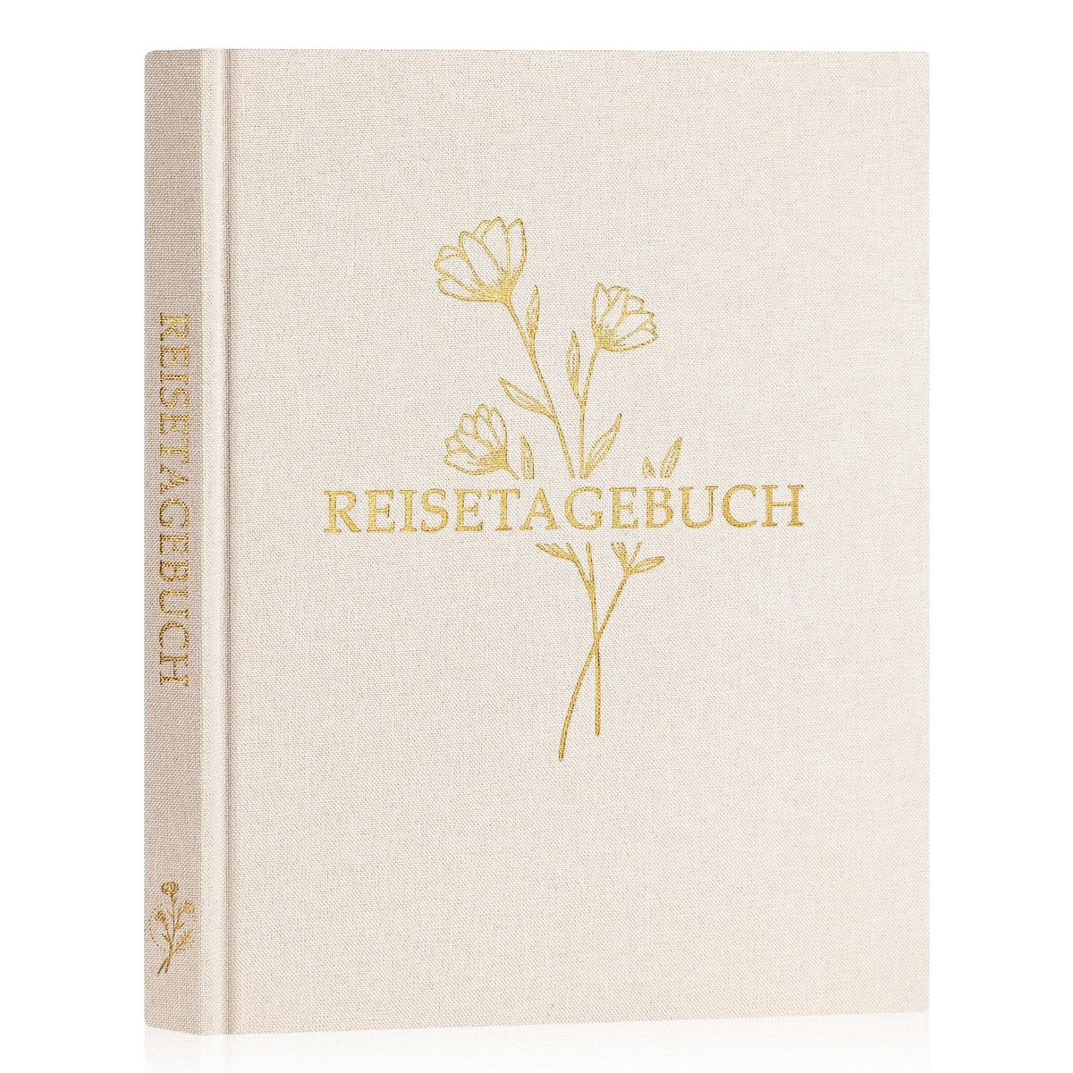 aladdien - Reisdagboek - Notitieboek voor reizen - Duurzaam en robuust - Beige - Fotoboek en invulboek - Geschikt voor reizigers - Luxe linnen omslag