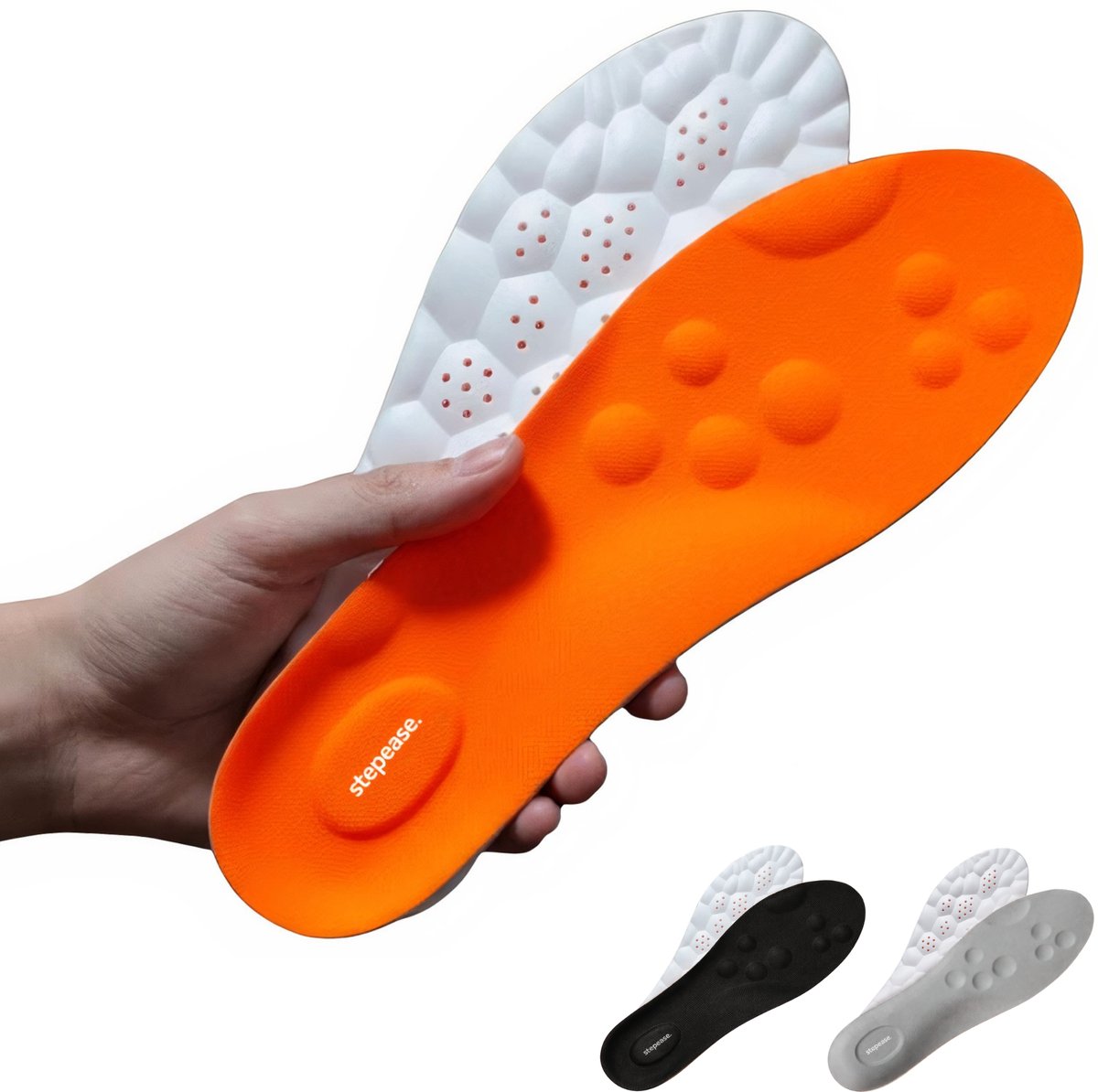 Solfit Comfort Inlegzolen met Arch Support - Schokabsorberende Inlegzolen voor Heren & Dames - Maat - Oranje - 43/44 - STEPEASE