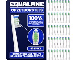 Philips Sonicare Opzetborstels geschikt voor Philips Sonicare - Universele Opzetborstels - Normale Borstelharen - Wit - 40 Stuks