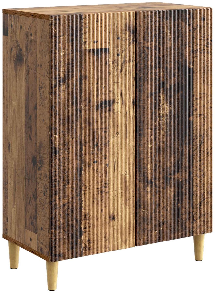 vidaXL - Dressoir - Oud - hout - 66 - x - 34,5 - x - 90 - cm - Bewerkt - hout