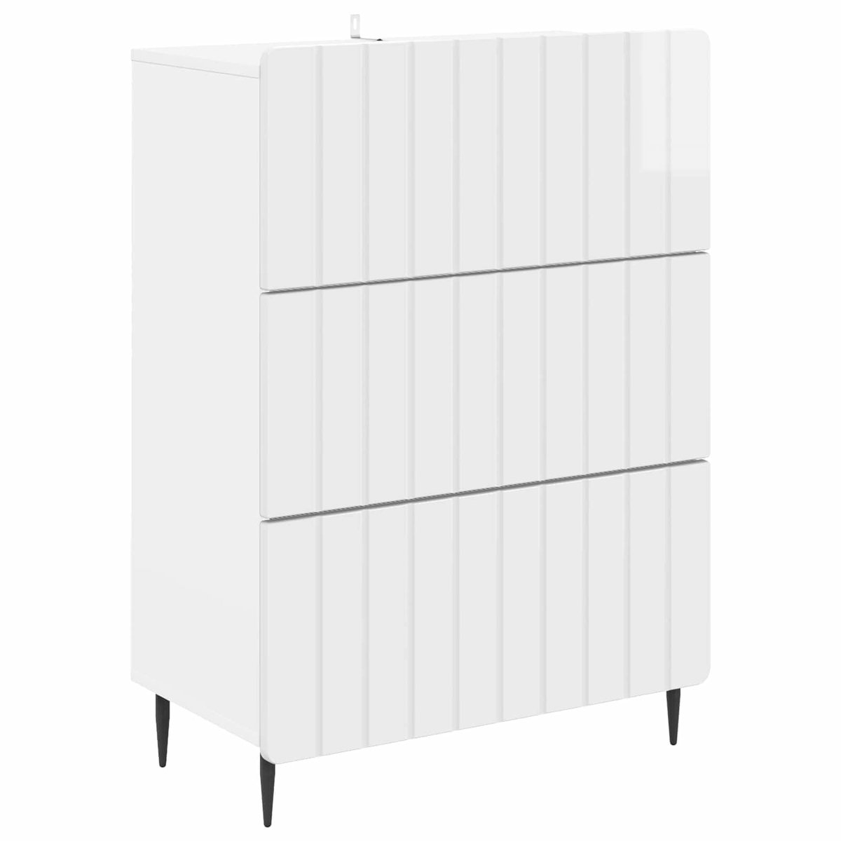 vidaXL Ladekast - 66 - x - 34,5 - x - 92 - cm - Bewerkt - hout - Hoogglans - Wit