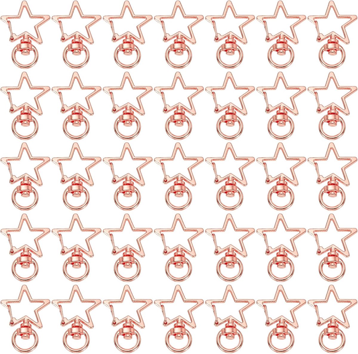 Swivel Lobster Clasp - 100pcs Star Shaped Swivel Buckle Hooks - Metal Snap Clips Lanyard Claw Clasps Keychain Making Kit voor DIY Crafts Purse Bag Connector