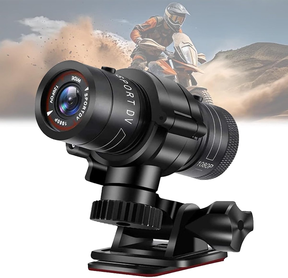 Motor- en Fietshelmcamera - 1080P Hd Mini-Actiecamera - Uitgerust met Een 120° Groothoeklens - Loopopname - Waterdicht - Geschikt voor Gebruik Op Motoren, Fietsen, Helmen en Diverse Outdoor-Avonturen