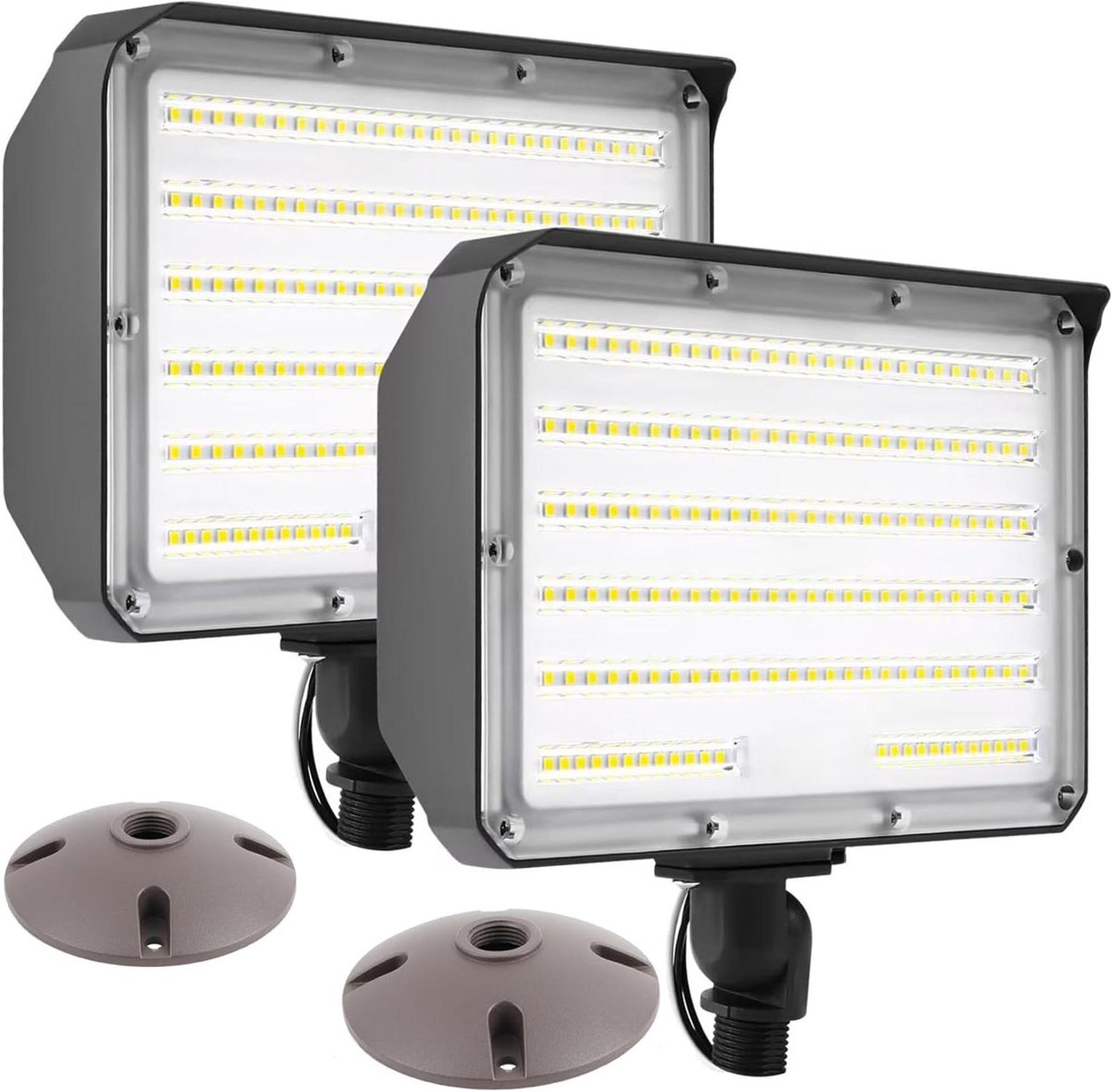 LED Buitenlamp - Veiligheidsverlichting - Terrein Verlichten - Automatische Schemerschakelaar - 2 Stuks - Grijs