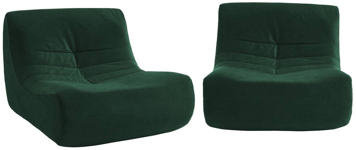 sweeek Set van 2 waterafstotende velours fauteuils 1 zitplaats l 91 x b 105 x h 72cm - sokol Groen