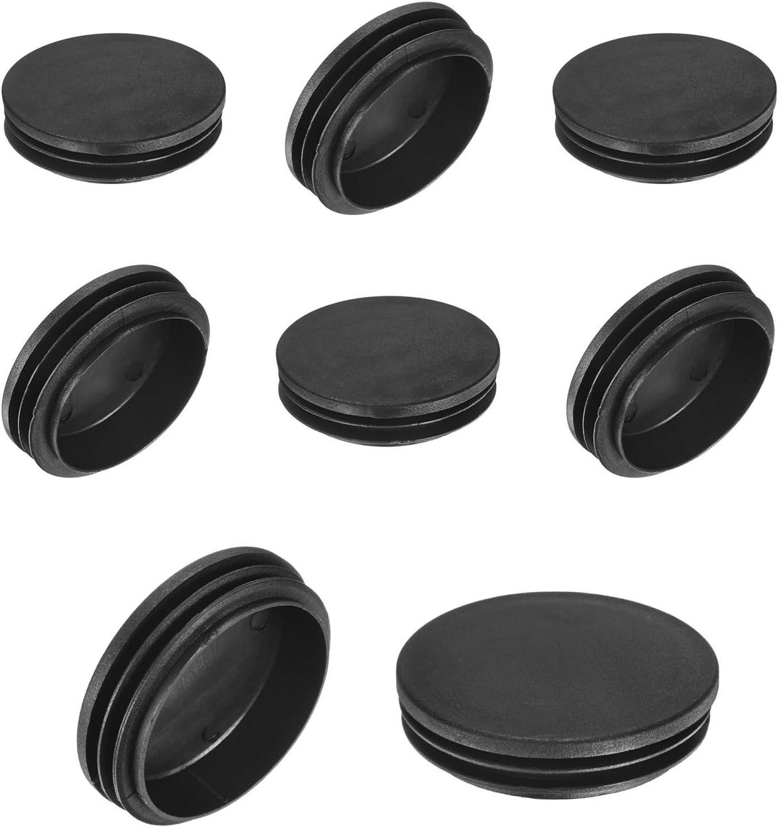 Ronde Gatpluggen - Buiskappen - Meubels Beschermen - Slagvast en Slijtvast - 8 Stuks 70 mm - Zwart
