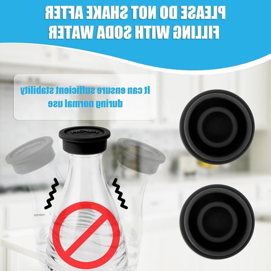 Herbruikbare siliconen dop voor frisdrankflessen - 2 stuks, geschikt voor glazen flessen en Sodastream, ideaal voor water en dranken — afbeelding 4