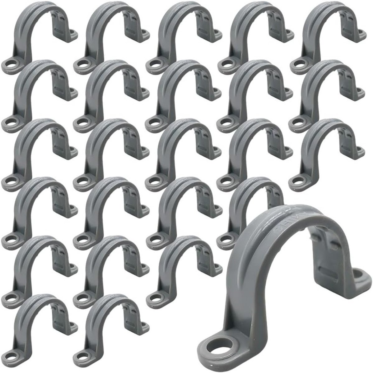 25 Stuks 2-Hole Slangklemmen, Twee Gat Klemmen voor Slangen, Bevestigingsclips voor Gas- en Waterleidingen (1/2")