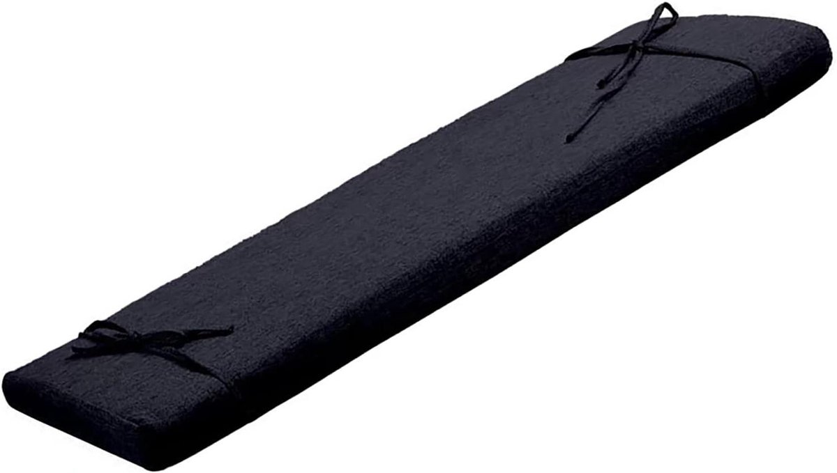 Bankkussen Buiten - Terraskussen Zitkussen - Comfortabel Zitten - Hoge Dichtheid Schuim - 200x23x5cm - Zwart
