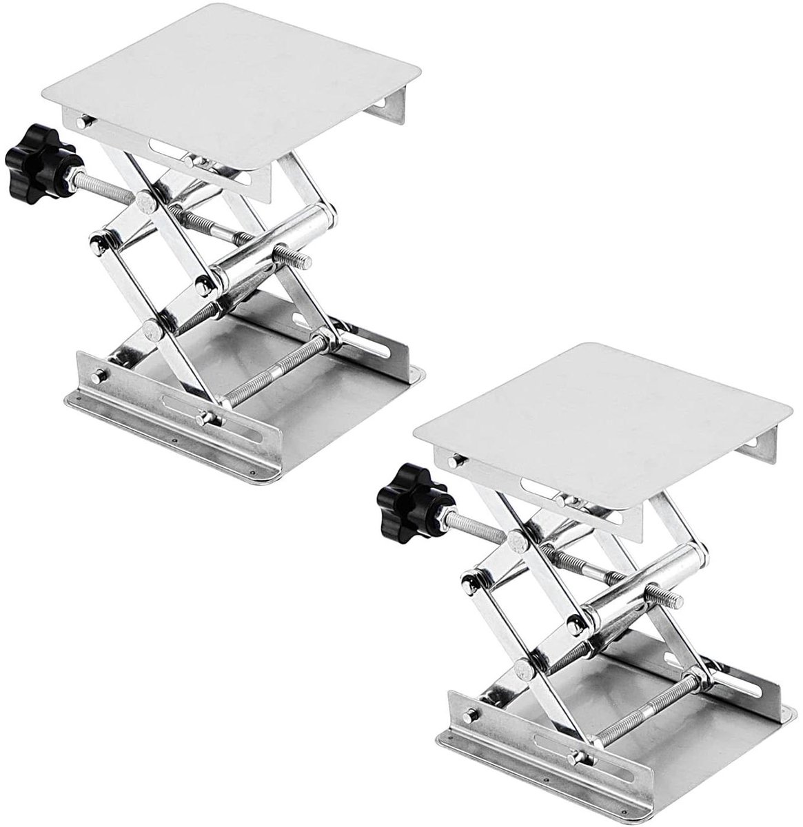 Laboratorium Schaar Lift - Hefplatform Ondersteuning - Objecten Verstellen - Roestbestendig Roestvrij Staal - 100x100mm - Zilver