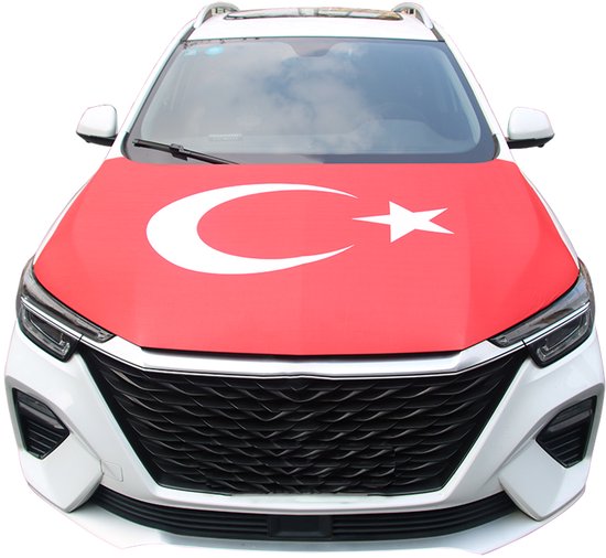 Motorkap vlag Turkije - Universeel - Vlag voor motorkap - Vlag Turkije - Autovlag Turkije - Motorkap hoes Turkije