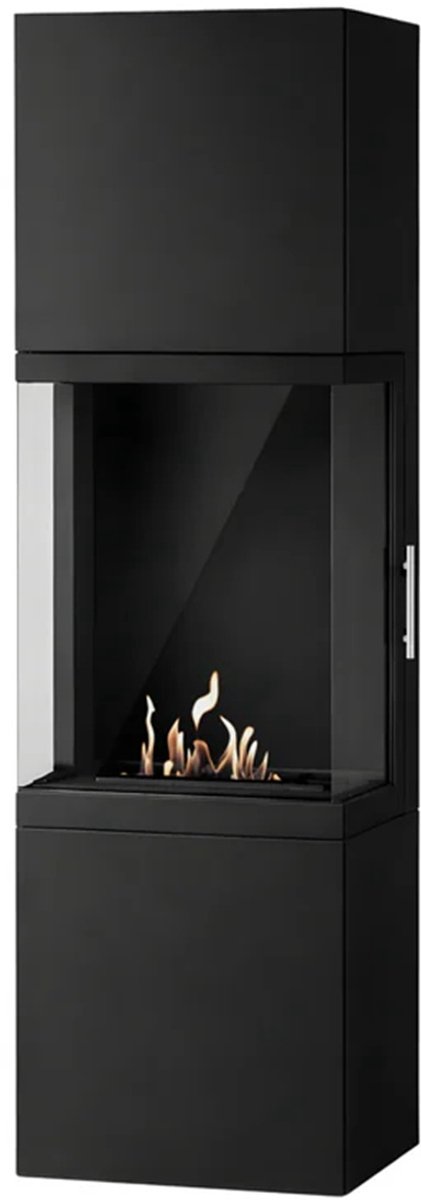 Bio ethanol haard - Mavellino Bio Ethanol Vrijstaand Kachelhaard H140 CM - Bio ethanol zwarte kachel met glazen deur - bio ethanol openhaard - bio ethanol sfeerhaard - bio ethanol vrijstaande kachel - bio ethanol vloerhaard