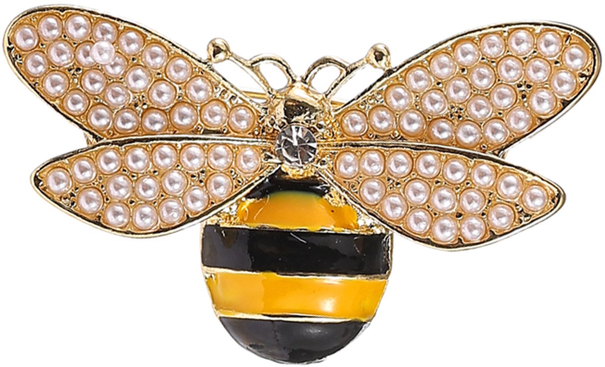 Go Dutch Label Oorknoppen BumbleBee Brooch Goudkleurig