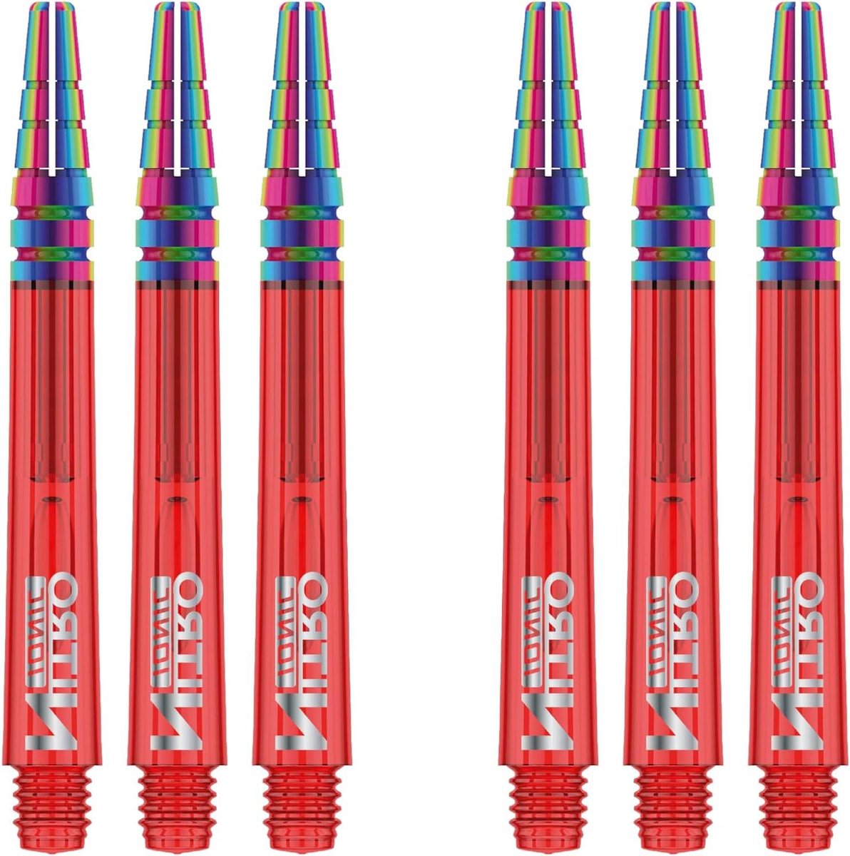 Dartpijlen Set - Polycarbonaat Shafts - Precisie Darten - Vluchtvergrendelingssysteem - 9 Stuks - Transparant Rood