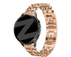 Bandz Metalen 'Double Chains' bandje geschikt voor Samsung Galaxy Watch 7 (40/44mm) / Galaxy Watch 6 (Classic) / Watch 5 (Pro) / Watch 4 / Watch 3 / Watch FE / Polar Ignite 3-2 / Pacer / Unite / Huawei GT3 - GT2 / Amazfit GTS 4-3-2 (Roségoud)