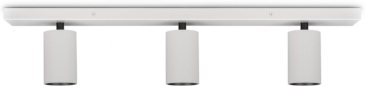 Plafondlamp Spots - Wandlamp Draaibaar - Woonkamer Verlichten - Moderne Stijl Aluminium - 3x GU10 Fitting - Wit Zwart