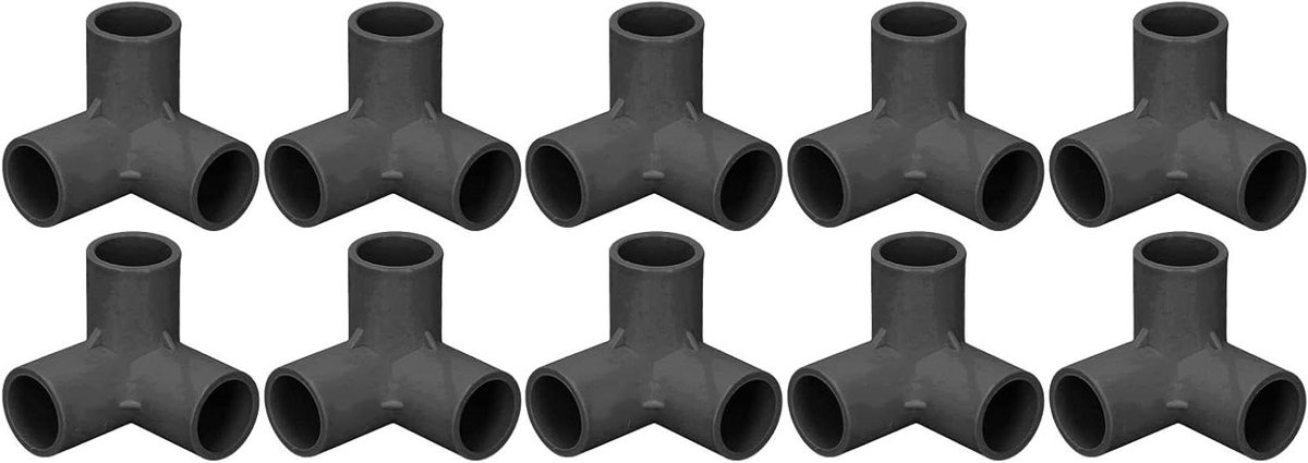 Buisconnector 3 Weg - T Fitting - Meubels Bouwen - Vorst en corrosiebestendig - 25 mm - Wit