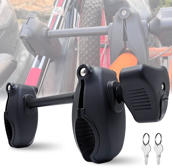 Dubbele framehouder fietsendrager – afsluitbaar – verstelbaar 30-60 mm – met antikras rubber – voor 2 fietsen