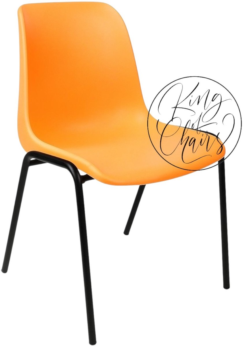 Kantinestoel Helene Oranje - zwart onderstel kantinestoel stapelstoel kuipstoel vergaderstoel tuinstoel kantine stoel stapel stoel tuin stoel kantinestoelen stapelstoelen kuipstoelen arenastoel schoolstoel bezoekersstoel Everardo