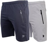 Lot de 2 Donnay - Short de jogging (Nick) - Short de sport - Homme - Bleu marine/Gris clair (636) - taille 3XL