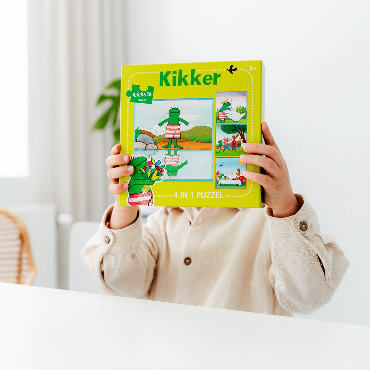 Kikker puzzel 4 in 1 educatief peuter speelgoed - kinderpuzzel 4x6x9x16 stukjes leren puzzelen - cadeautip puzzel 3 jaar en ouder - Bambolino Toys — afbeelding 16