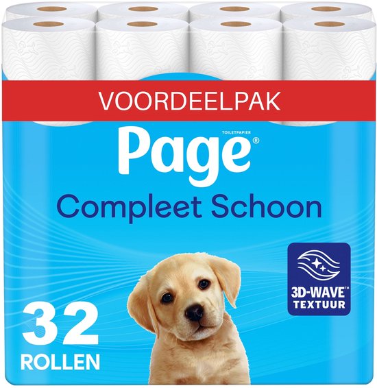 Page® toiletpapier - Compleet Schoon wc papier - 32 rollen - met een vleugje katoen - Voordeelverpakking