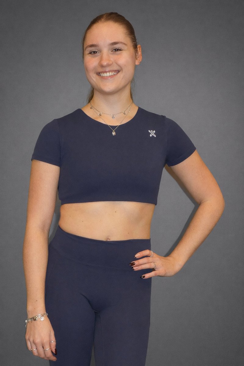 MaxOut - Sportkleding - Sport crop top short sleeve dames - Blauw - Maat S