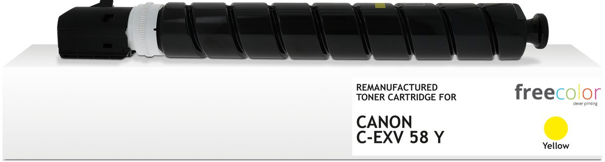 Freecolor - Vervangt Canon C-EXV 58 Y Toner - Geel - 60.000 pagina's - Compatible