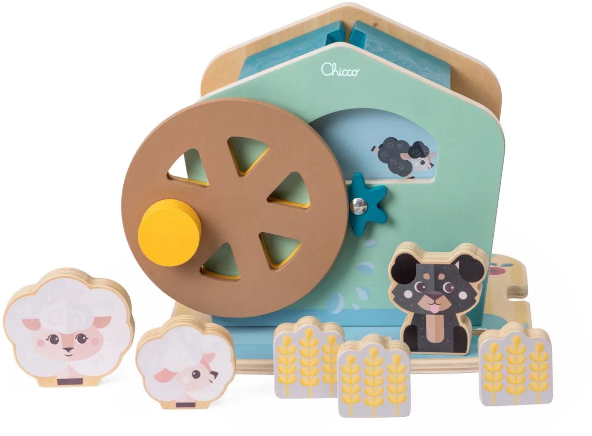 Chicco Toys houten watermolen met schapen - Boerderijspeelset