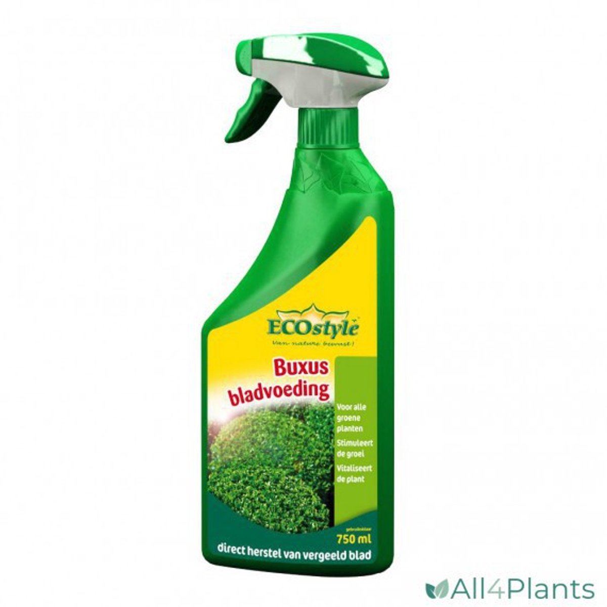 ECOstyle Buxus Bladvoeding Vloeibare Messtof - Voor alle Groene Planten - Vitaliseert uw Planten - Geeft Bladeren een Diep Groene Kleur - 750 ML