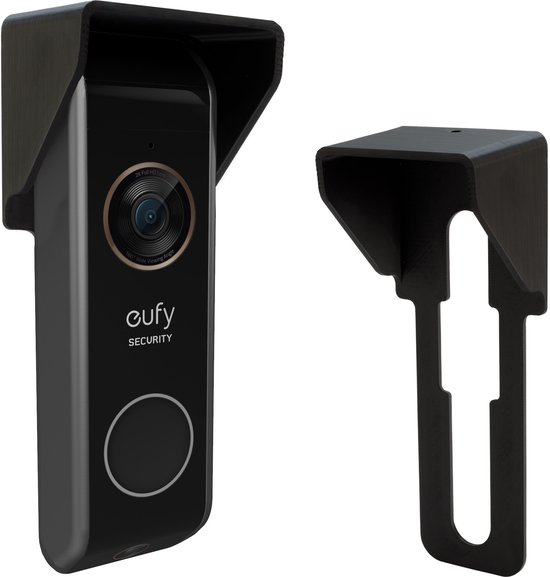 Eufy deurbel met regenkap en montagedeel.