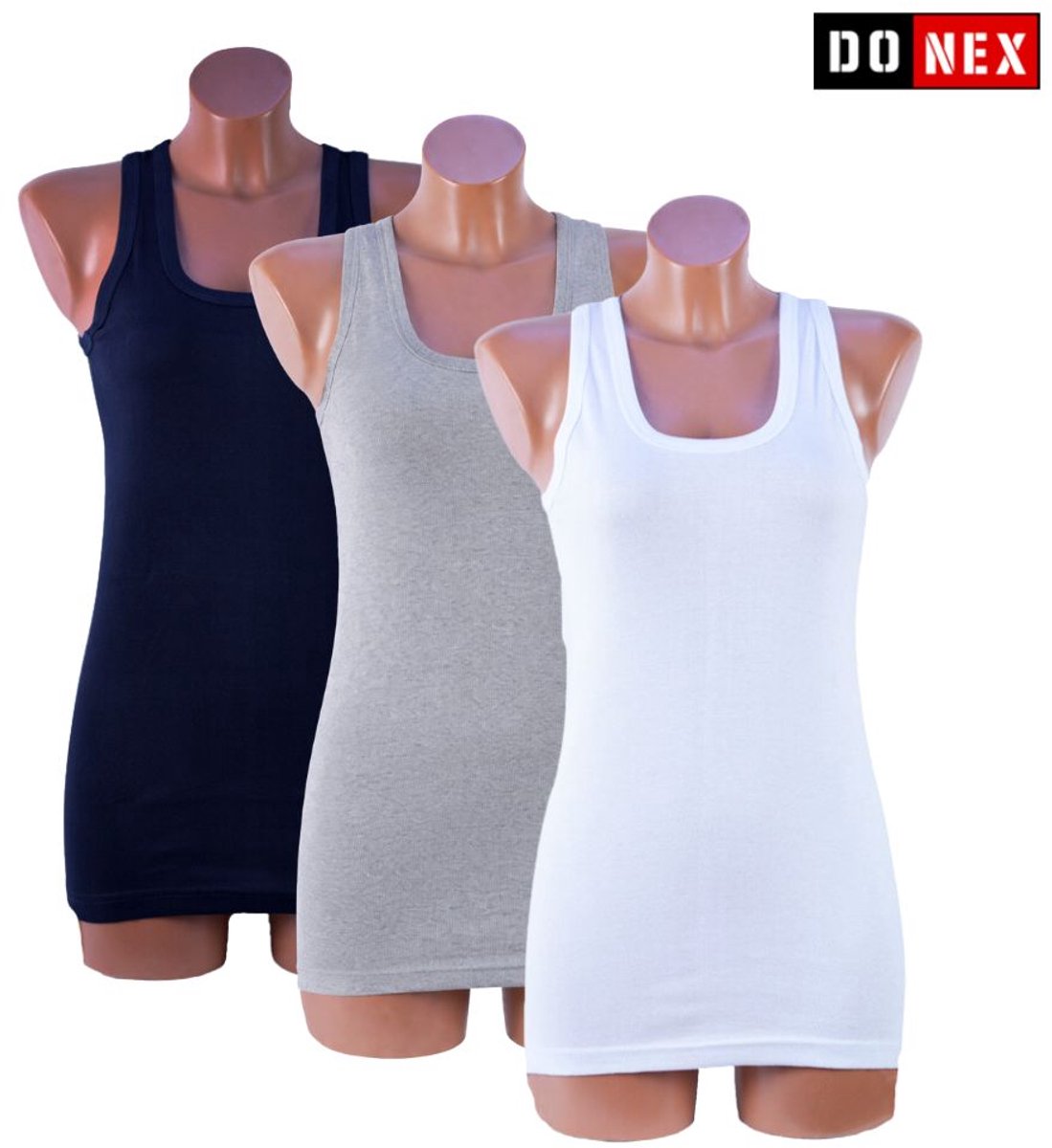 3 Pack dames hemd - 100% katoen - Zee - Maat XL