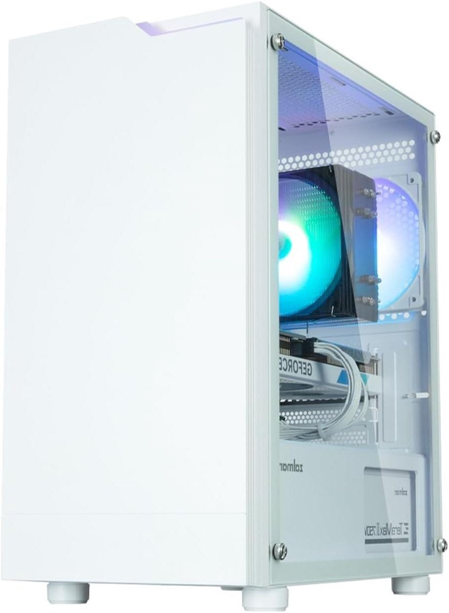 Computerkast Toren - PC Behuizing - Desktop Bouwen - Paneel Vitrine - Mini-tower Formaat - Wit