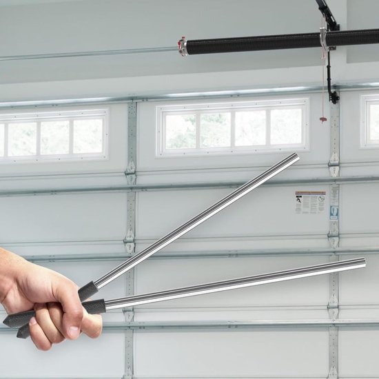 Spanningsstaaf - Wikkelstangen - Garagedeur Onderhoud - Antislip Handgreep - 437 cm - Zilverkleurig — afbeelding 2