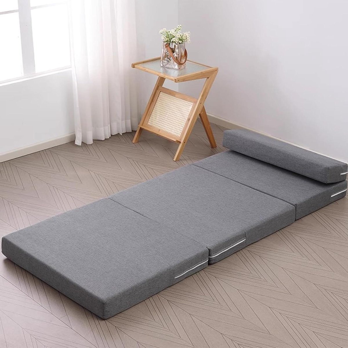 Opvouwbare Matras - Vloermatras Gastenmatras - Logeren Reizen Meditatie - Afneembare Wasbare Hoes - 200 x 120 x 10 cm