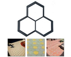 Doe-het-zelf bestratingsmal voor huis, tuin, vloer, weg, beton, oprit, stenen pad, terras, zwarte plastic mal voor het maken van een betonnen vloer, weg, betonnen pad, plastic padmaker, mal voor vloertegels, pad