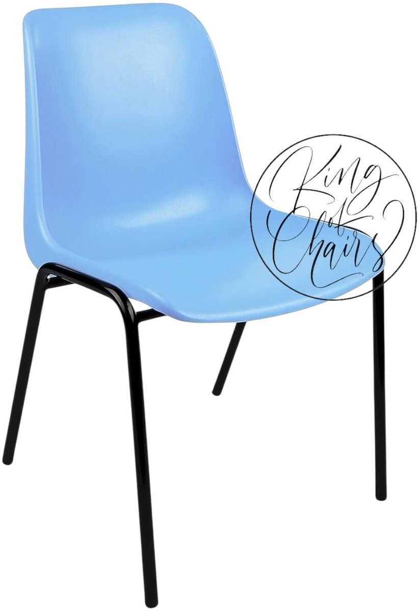 Kantinestoel Helene Lichtblauw - zwart onderstel kantinestoel stapelstoel kuipstoel vergaderstoel tuinstoel kantine stoel stapel stoel tuin stoel kantinestoelen stapelstoelen kuipstoelen arenastoel schoolstoel bezoekersstoel Everardo