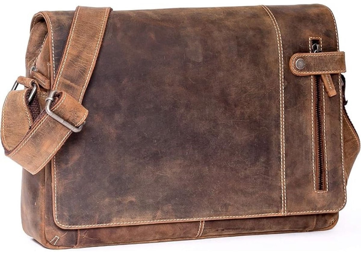 Leren Laptoptas - Laptoptas - Leren Tas - Luxe Leren Laptoptas - Werktas - Schoudertas - Business Tas - Leren Business Tas - 15 inch - Bruin - van Imperatoris