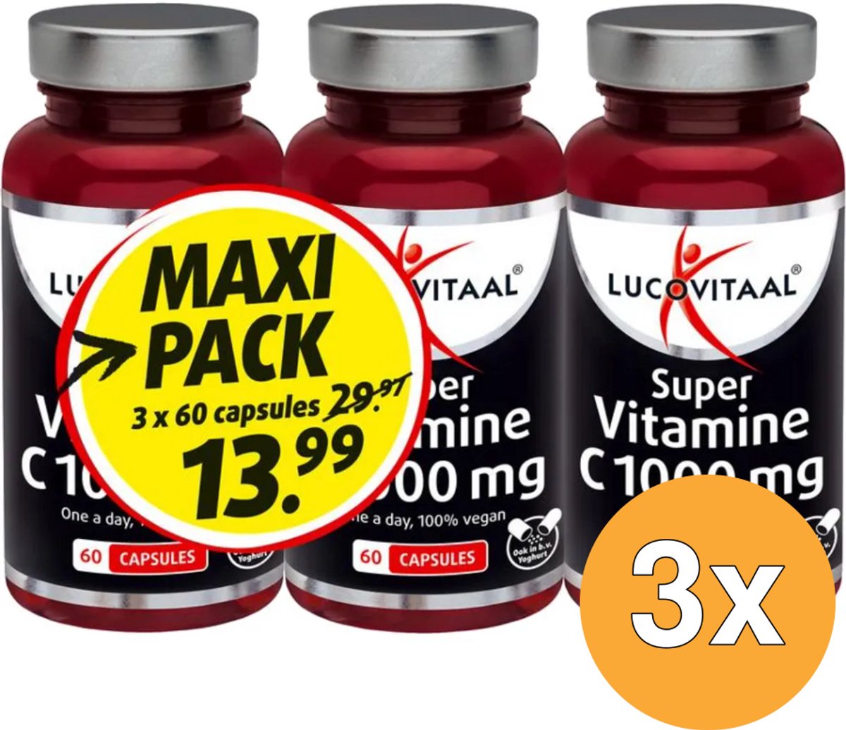 3x Lucovitaal Vitamine C 1000 3-pack (180 stuks)