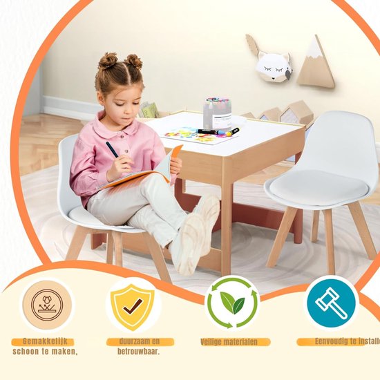 Quvo® Peuterstoel - Kinderstoel - Peuter Stoel - geschikt voor kinderen van 1-6 jaar - Wit - 32cm x 38cm x 55cm van Merkloos — afbeelding 5