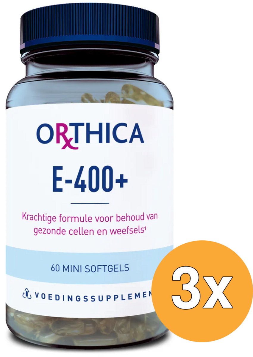 3x Orthica Vitamine E-400+ (60 softgels)