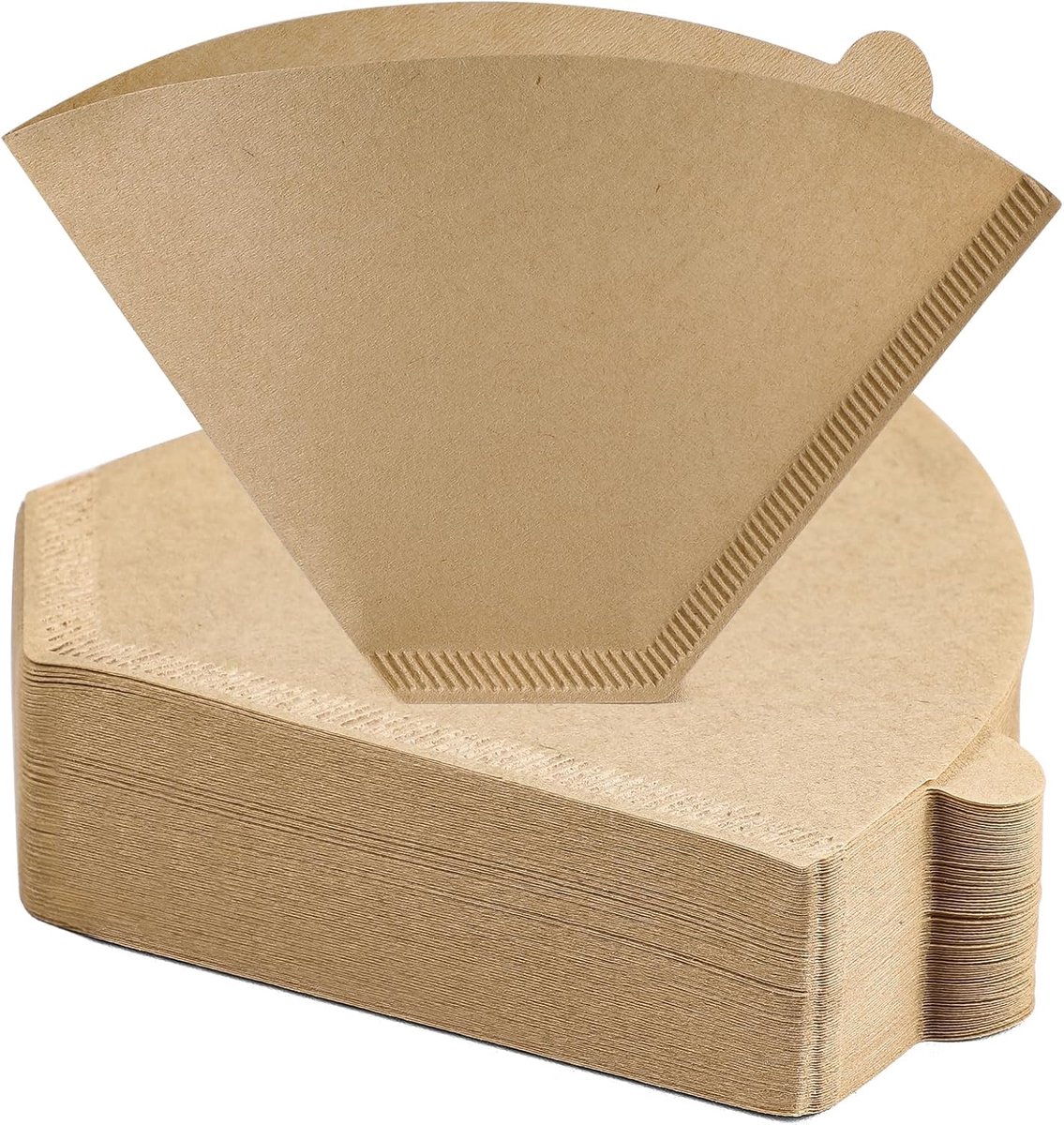 100 stuks conische koffiefilters – ongebleekte, natuurlijke koffiefilters – zonder luchtbellen – wegwerpkoffiefilters voor handgezette koffie en filterkoffiezetapparaten