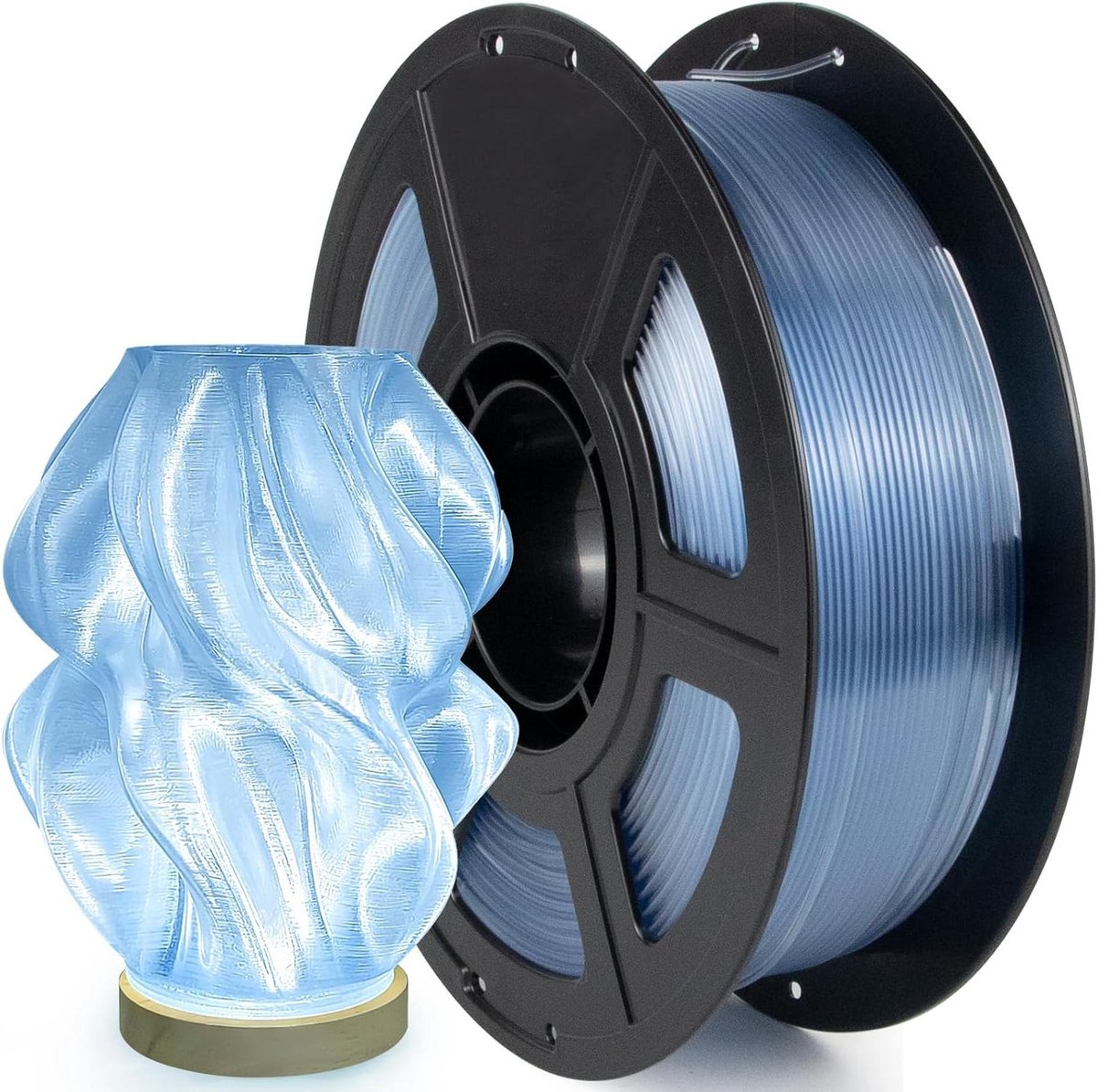 3D Printer Filament - PETG Draad Spoel - Lamp Modellen Printen - Hoge Snelheid Printen - 1KG 1.75mm - Lichtblauw Transparant