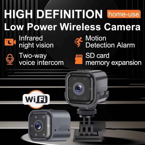 Wifi beveiligingscamera - met nachtzicht -bewegingsdetectie - tweewegsaudio - HD-beeldkwaliteit - binnen en buiten - babyfoonfunctie — afbeelding 2