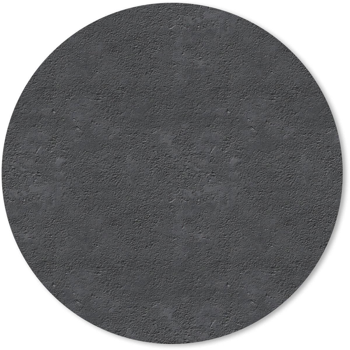 Muismat rond 20x20 cm - Mousepad Donkergrijs - Asfaltstructuur - Ruw - Ronde muismatten