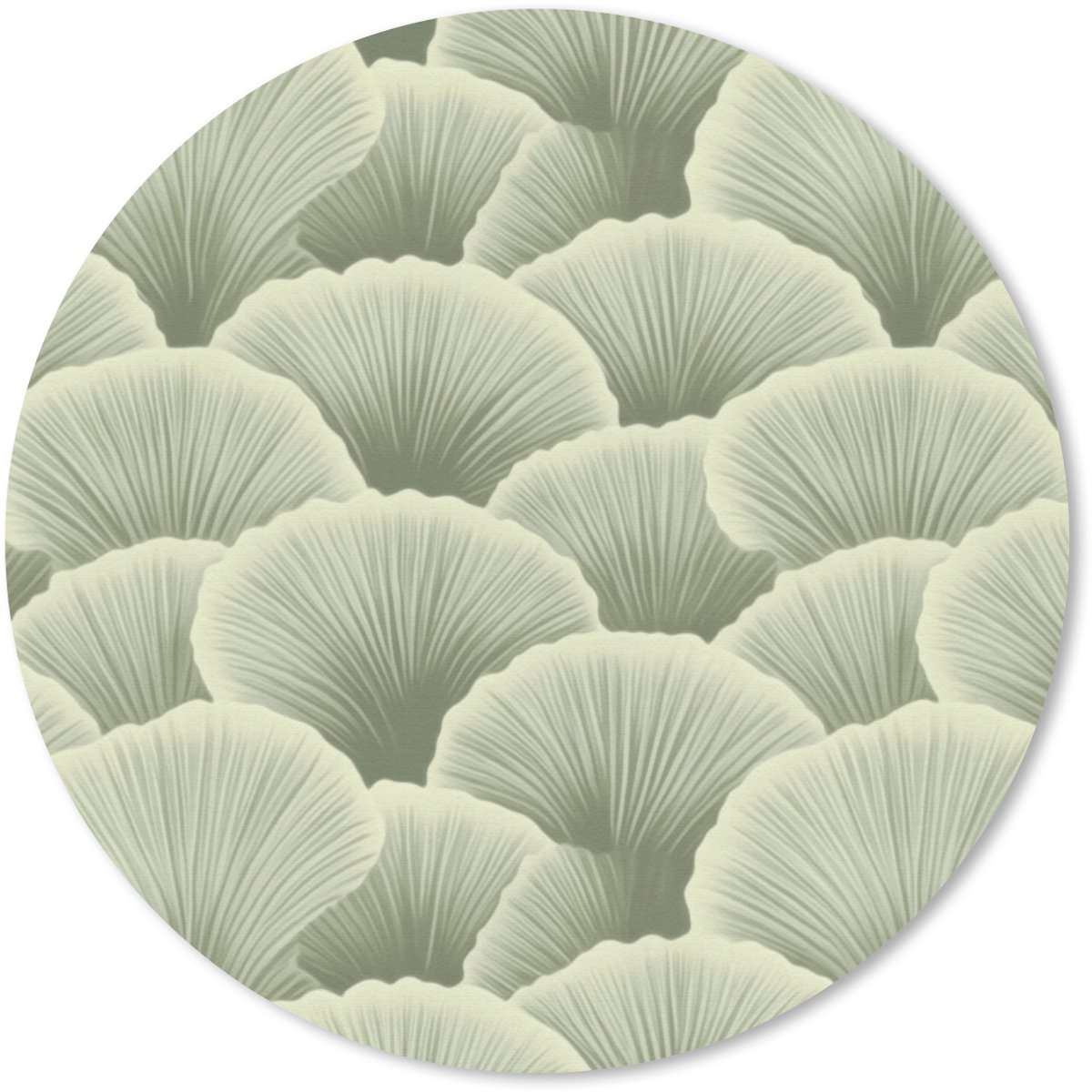 Muismat rond 30x30 cm - Mousepad Waaier - Blad - Groen - Ronde muismatten