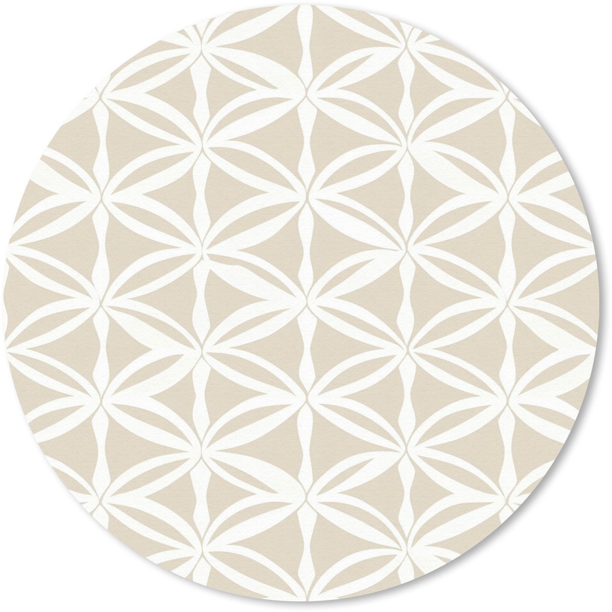 Muismat rond 50x50 cm - Mousepad Motief - Modern - Beige - Ronde muismatten