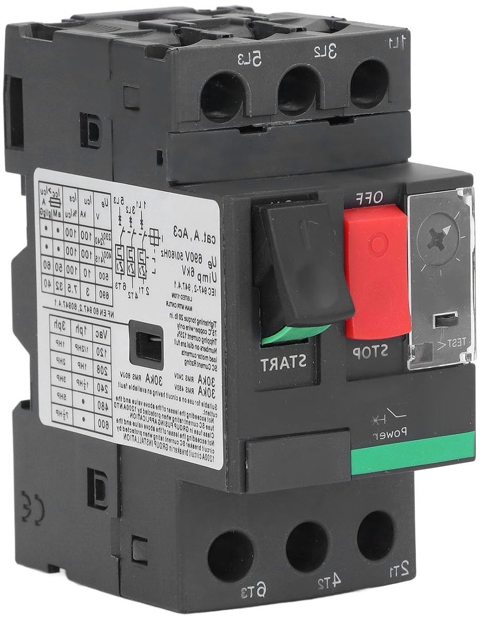 Motorbeveiligingsschakelaar 4-6.3A voor AC 690V, Overload Preventie en Circuitonderbreker voor Motoren