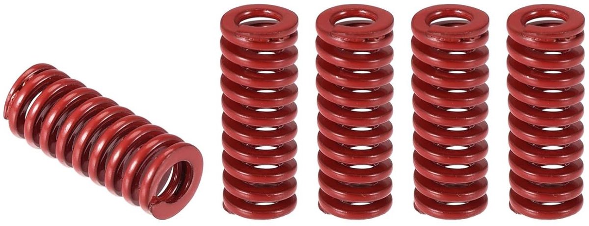 Matrijsveren Set - Drukveren - 3D Printer Onderhoud - Gemiddelde Belasting - 5 stuks 20 mm - Rood